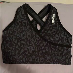 Gymshark Black Leopard Sports Bra